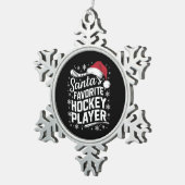 Kerstman's favoriete hockeyspeler Pyjama Kerstmis Tin Sneeuwvlok Ornament (Rechts)