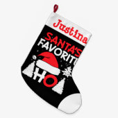 Kerstman's favoriete huis met naam grote kerstsok (Voorkant (Hangend))