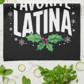 Kerstman's favoriete Latina Kerst Lelijke Kerstmis Theedoek (Gevouwen)