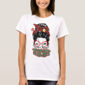 Kerstman's favoriete leraar kerst Groovy Wit T-shirt (Voorkant)