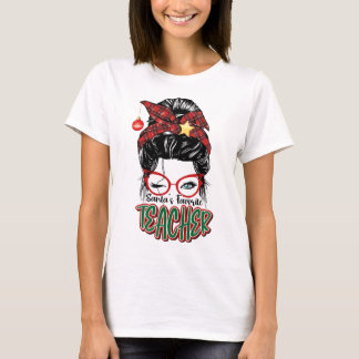 Kerstman's favoriete leraar kerst Groovy Wit T-shirt