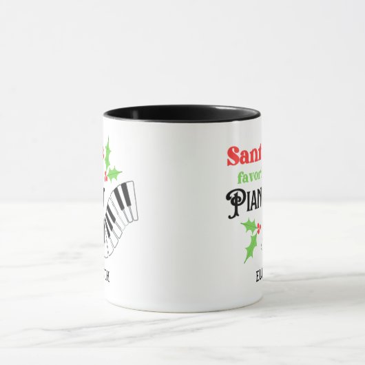 Kerstman's favoriete pianist Piano Key Kerstmis Mok (Midden)