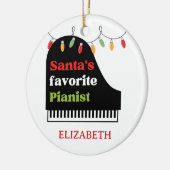 Kerstman's favoriete pianist piano toetsenbord ker keramisch ornament (Links)