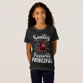 Kerstman's favoriete Principal Grappige Kerstmis T-shirt (Voorkant volledig)