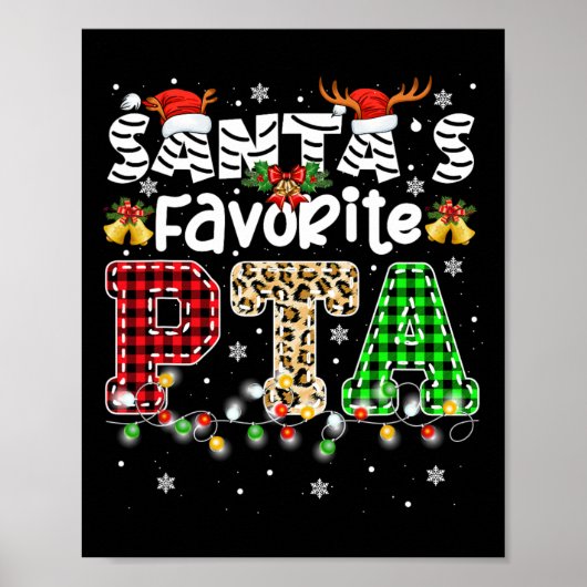 Kerstman's favoriete PTA Kerst fysiotherapeut Poster (Voorkant)
