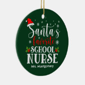 Kerstman's favoriete school verpleegkundige kerstc keramisch ornament (Rechts)