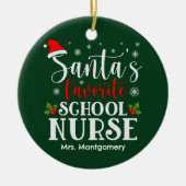 Kerstman's favoriete school verpleegkundige kerstc keramisch ornament (Voorkant)