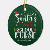 Kerstman's favoriete school verpleegkundige kerstc keramisch ornament (Links)