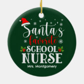 Kerstman's favoriete school verpleegkundige kerstc keramisch ornament (Achterkant)