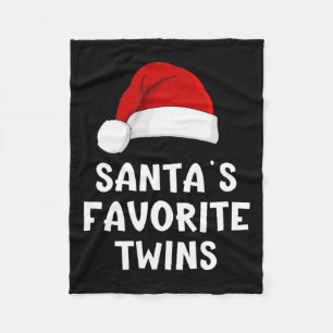 Kerstman's favoriete tweeling Grappige kerstpyjama Fleece Deken