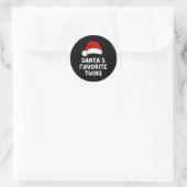 Kerstman's favoriete tweeling Grappige kerstpyjama Ronde Sticker (Tas)