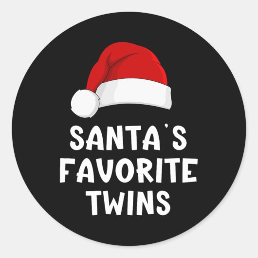 Kerstman's favoriete tweeling Grappige kerstpyjama Ronde Sticker (Voorkant)