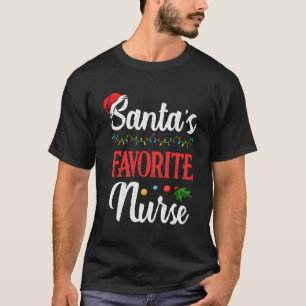 Kerstman's favoriete verpleegster Kerst Licht Ziek T-shirt