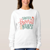 Kerstman's favoriete verpleegster kerst sweatshirt (Voorkant)