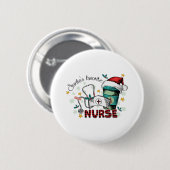 Kerstman's favoriete verpleegster Kerstmis Moeder Ronde Button 5,7 Cm (Voorkant /achterkant)
