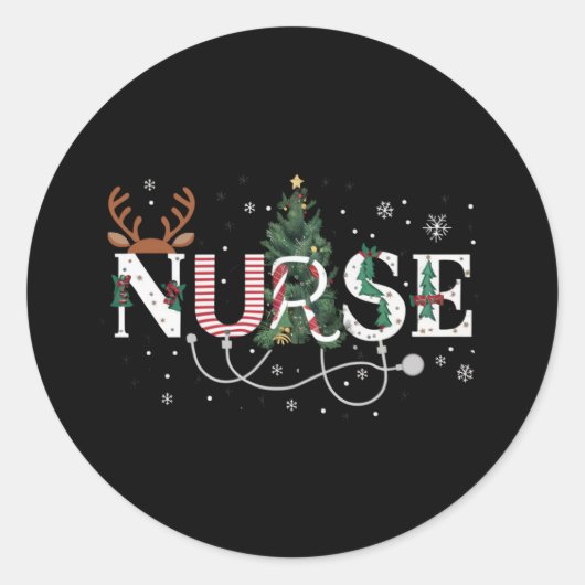 Kerstman's favoriete verpleegster Xmas Gifts Holid Ronde Sticker (Voorkant)