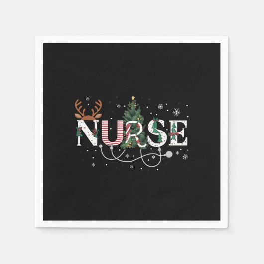Kerstman's favoriete verpleegster Xmas Gifts Holid Servet (Voorkant)