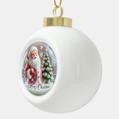 Kerstman's Feestelijke Boom" - Vrolijke Kerstmis Keramische Bal Ornament (Rechts)