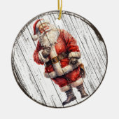 Kerstman's feestelijke Cheer - Kerstversiering Keramisch Ornament (Voorkant)