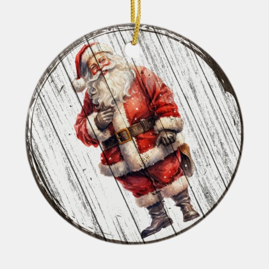 Kerstman's feestelijke Cheer - Kerstversiering Keramisch Ornament (Voorkant)