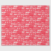 Kerstman's feestelijke HO! HO! HO! Groet, roze roo Cadeaupapier (Vlak)