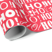 Kerstman's feestelijke HO! HO! HO! Groet, roze roo Cadeaupapier (Rol Hoek)