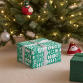 Kerstman's feestelijke HO! HO! HO! Groeten in Jade Cadeaupapier
