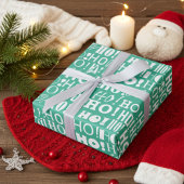 Kerstman's feestelijke HO! HO! HO! Groeten in Jade Cadeaupapier