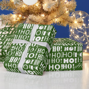 Kerstman's feestelijke HO! HO! HO! Groeten in Navy Cadeaupapier