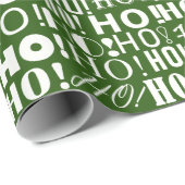 Kerstman's feestelijke HO! HO! HO! Groeten in Navy Cadeaupapier (Rol Hoek)