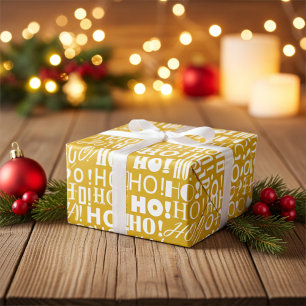 Kerstman's feestelijke HO! HO! HO! Groeten in oud Cadeaupapier