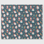 Kerstman's feestelijke parade cadeaupapier (Vlak)