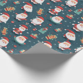 Kerstman's feestelijke parade cadeaupapier (Hoek)