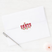 Kerstman's feestelijke scheten ronde sticker (Envelop)