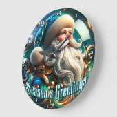 Kerstman's Feestelijke Tijd" - Klassieke Kerstmuur Grote Klok (Hoek)