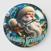 Kerstman's Feestelijke Tijd" - Klassieke Kerstmuur Grote Klok (Voorkant)