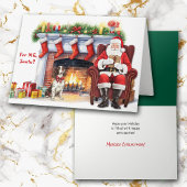Kerstman's Gift Springer Spaniel Hond Kerstmis Feestdagen Kaart