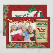 Kerstman's Goede Lijst Kerstkaarten Kaart (Voorkant / Achterkant)