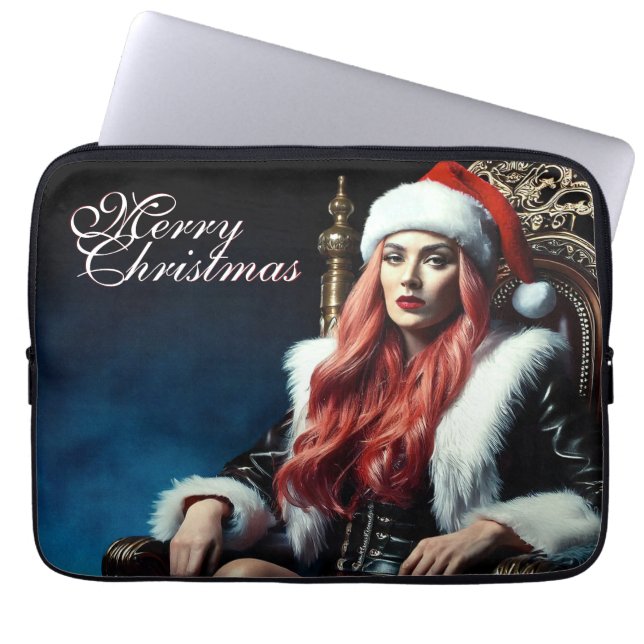 Kerstman's heetste zus - Vrolijk kerstfeest 031220 Laptop Sleeve (Voorkant)