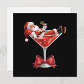 Kerstman's hete puinhoop Kerst Martini Grappige Ke Feestdagenkaart (Voorkant / Achterkant)