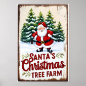 Kerstman's kerstboom Boerderij rustiek teken Poster (Voorkant)