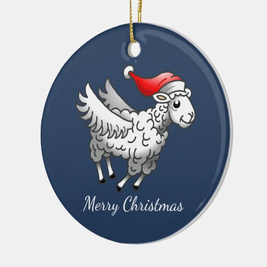 Kerstman's kerstlam keramisch ornament (Links)