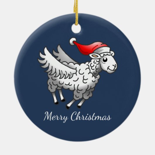 Kerstman's kerstlam keramisch ornament (Achterkant)