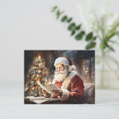 Kerstman's kerstlijst briefkaart (Staand voorkant)