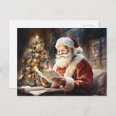 Kerstman's kerstlijst briefkaart (Voorkant / Achterkant)