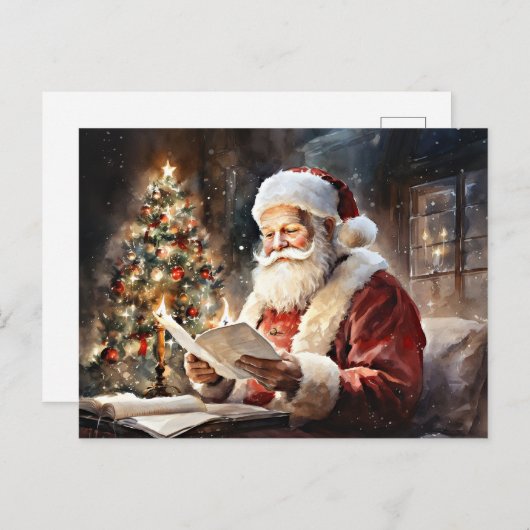 Kerstman's kerstlijst briefkaart (Voorkant / Achterkant)