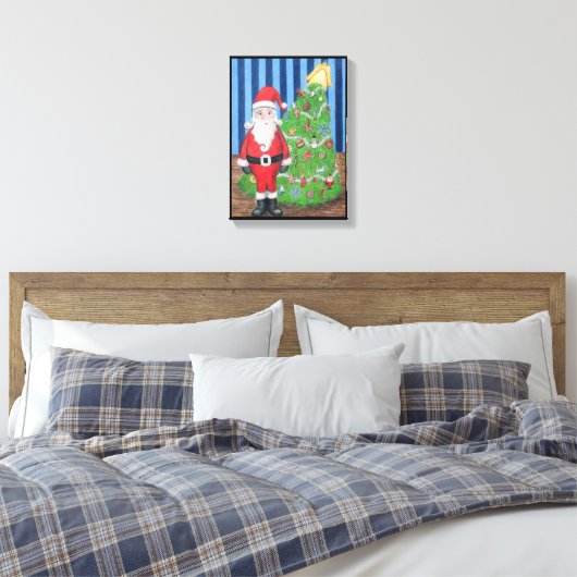 Kerstman's Kerstportret Canvas Afdruk (Insitu (Slaapkamer))