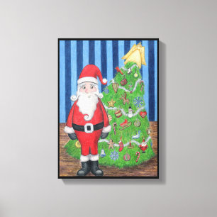 Kerstman's Kerstportret Canvas Afdruk