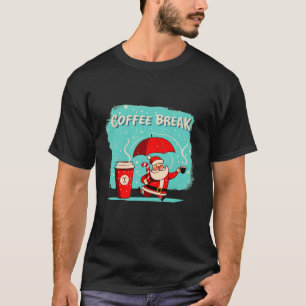 Kerstman's KOFFIEPAUZE Cartoon Nieuwjaar Cu T-shirt