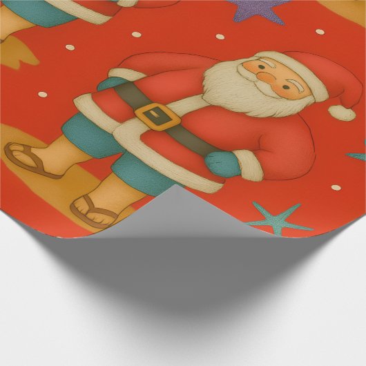 Kerstman's Kustkerstfeest Cadeaupapier (Hoek)